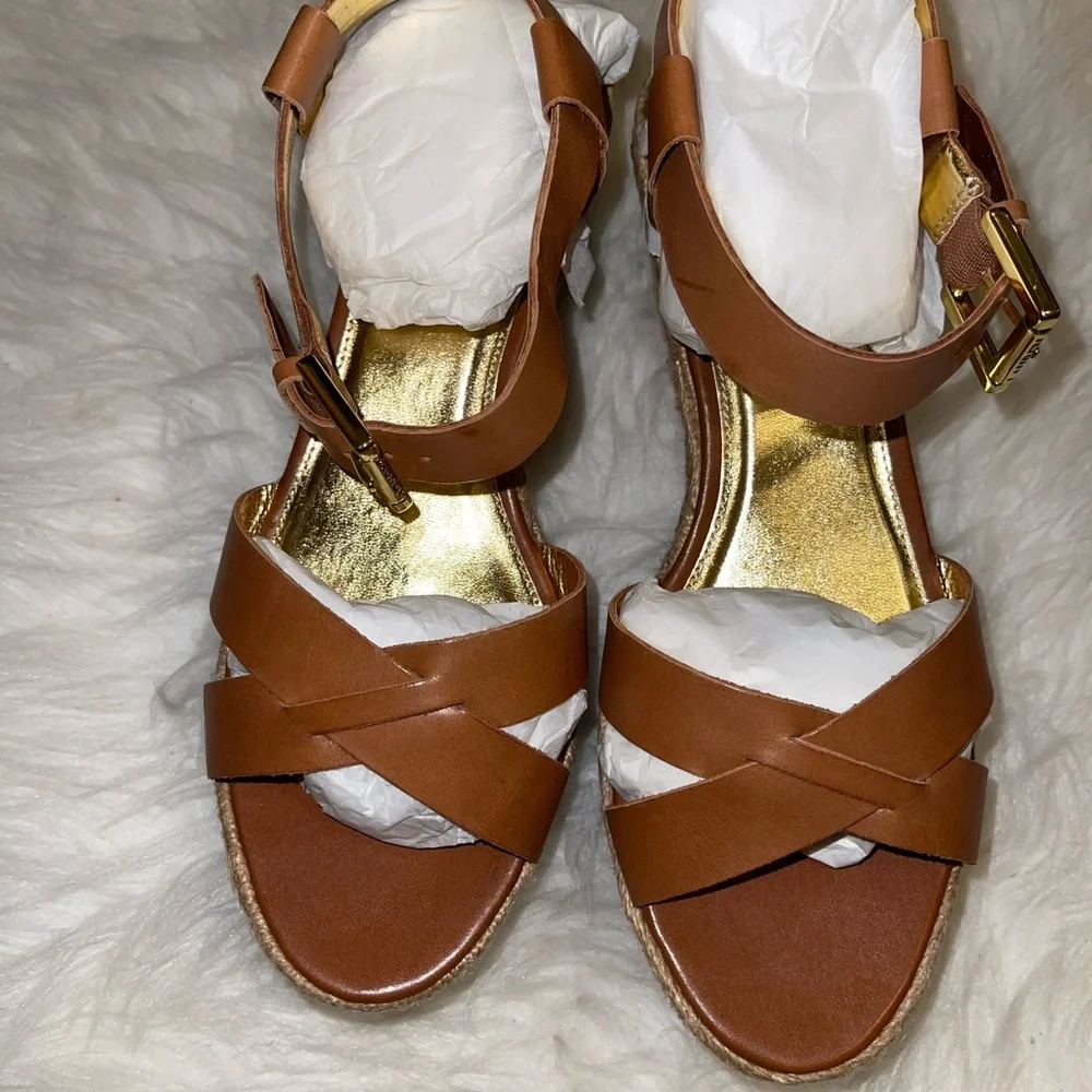 NEW❗️Lauren Ralph Lauren - Roberta Espadrilles Sandals - polo tan Wedge size 9.5 - Picture 7 of 12